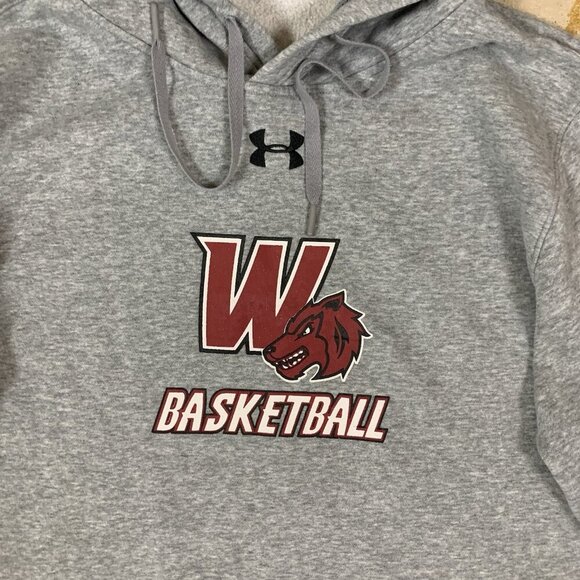 Under Armour Basketball Logo Hoodie Gray Large Activewear Essential - Picture 3 of 4
